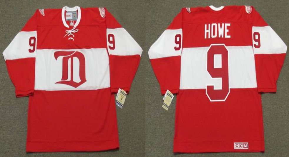 2019 Men Detroit Red Wings 9 Howe Red CCM NHL jerseys